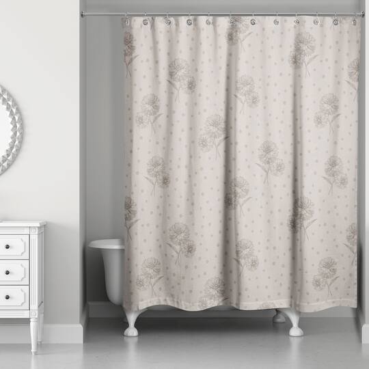Floral Dots Shower Curtain